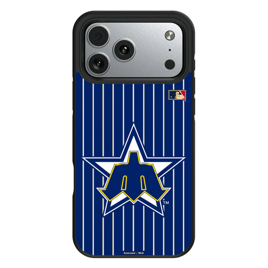 Seattle Mariners 1981-1986 - Cooperstown Collection Pinstripe Bump Phone Case for Apple iPhone