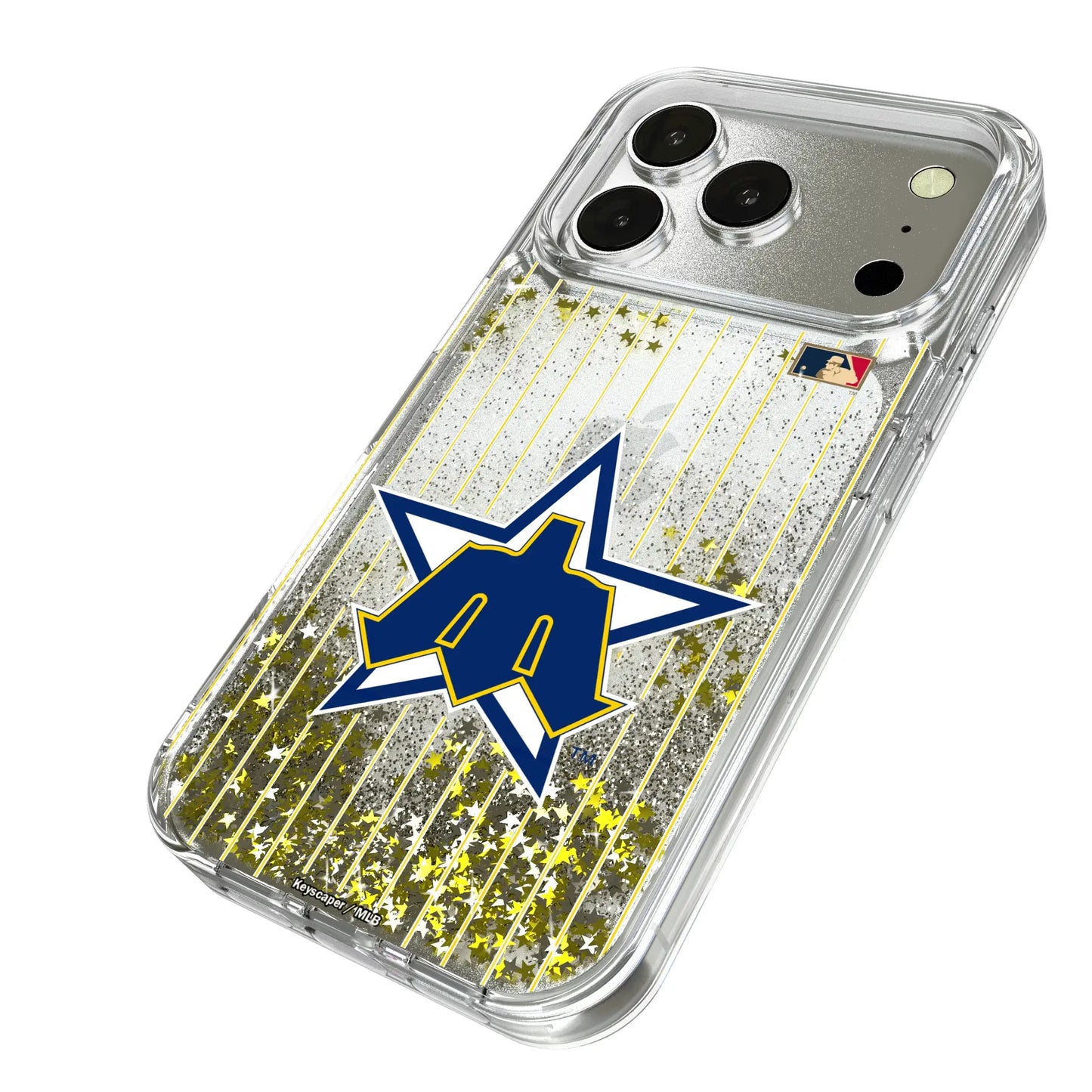 Seattle Mariners 1981-1986 - Cooperstown Collection Pinstripe Glitter Phone Case for Apple iPhone