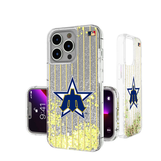 Seattle Mariners 1981-1986 - Cooperstown Collection Pinstripe Glitter Phone Case for Apple iPhone