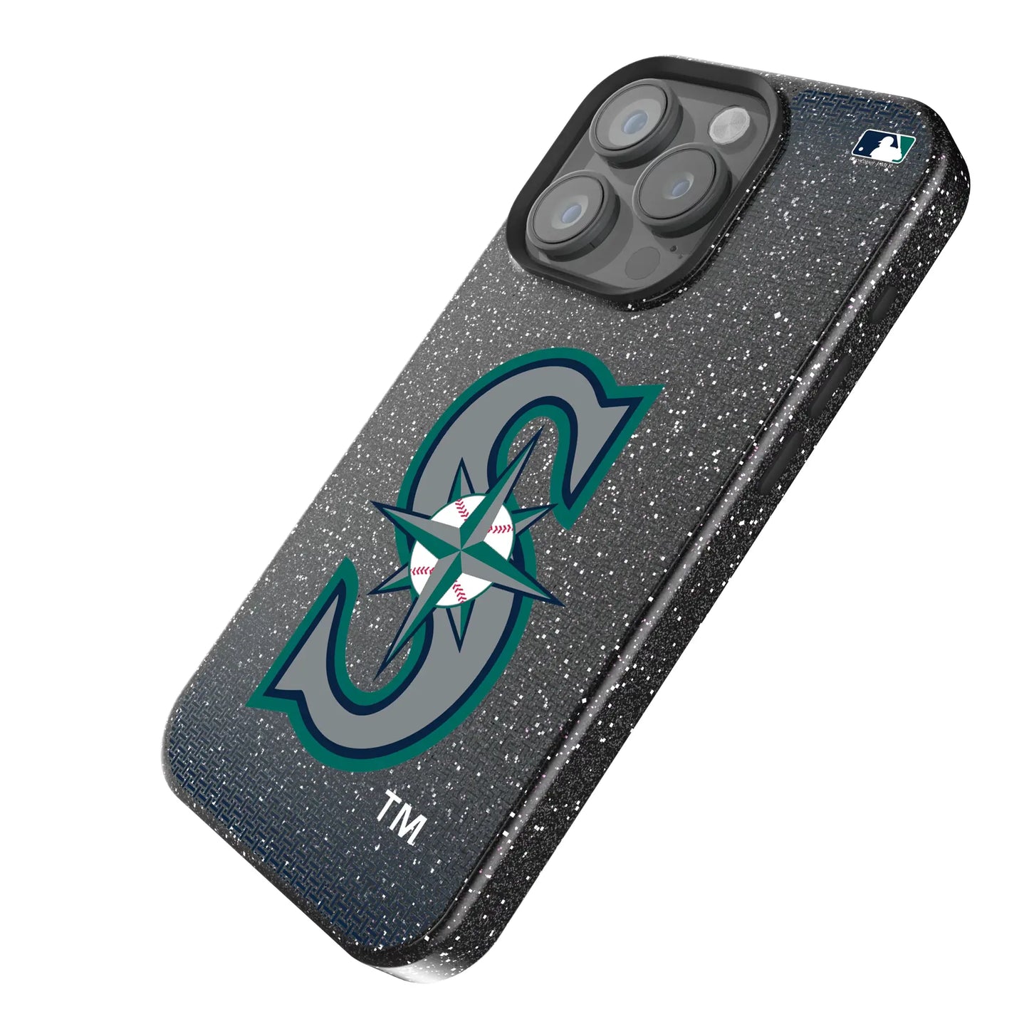 Seattle Mariners Linen Black Bling Phone Case for Apple iPhone