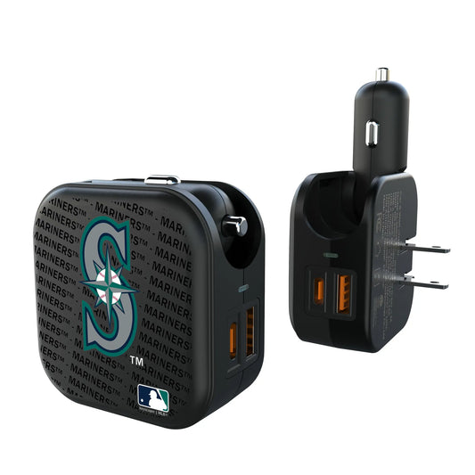 Seattle Mariners Text Backdrop 2 in 1 USB A/C Charger
