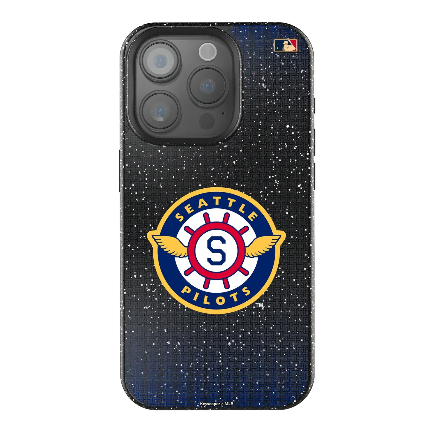 Seattle Pilots 1969 - Cooperstown Collection Linen Black Bling Phone Case for Apple iPhone