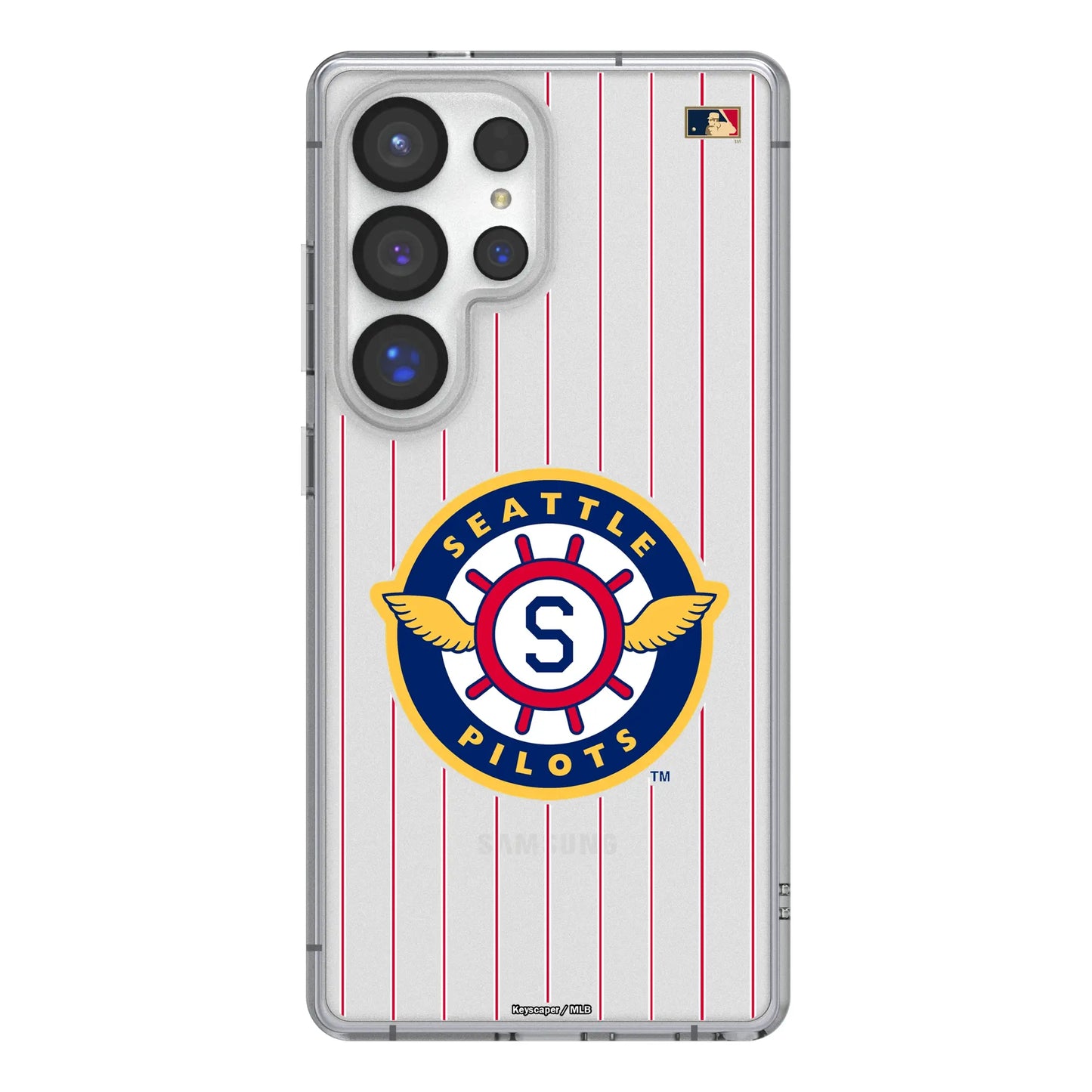 Seattle Pilots 1969 - Cooperstown Collection Pinstripe Clear Phone Case for Samsung Galaxy