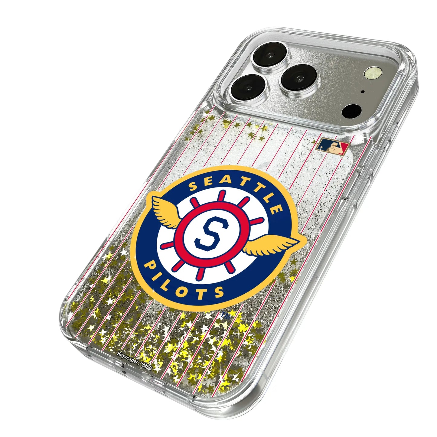 Seattle Pilots 1969 - Cooperstown Collection Pinstripe Glitter Phone Case for Apple iPhone