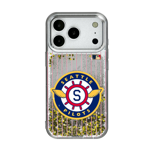 Seattle Pilots 1969 - Cooperstown Collection Pinstripe Glitter Phone Case for Apple iPhone