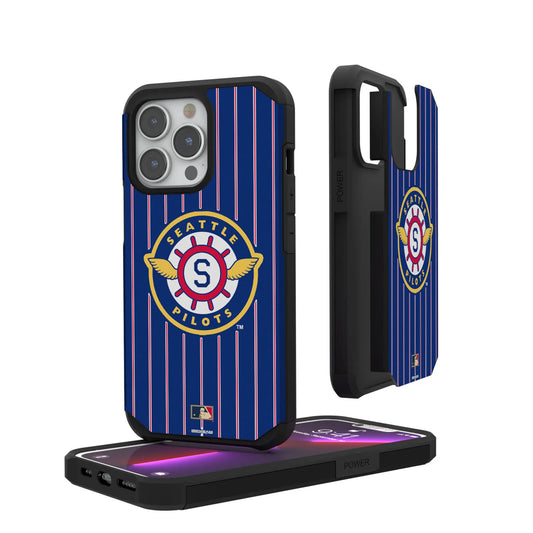 Seattle Pilots 1969 - Cooperstown Collection Pinstripe Rugged Phone Case for Apple iPhone