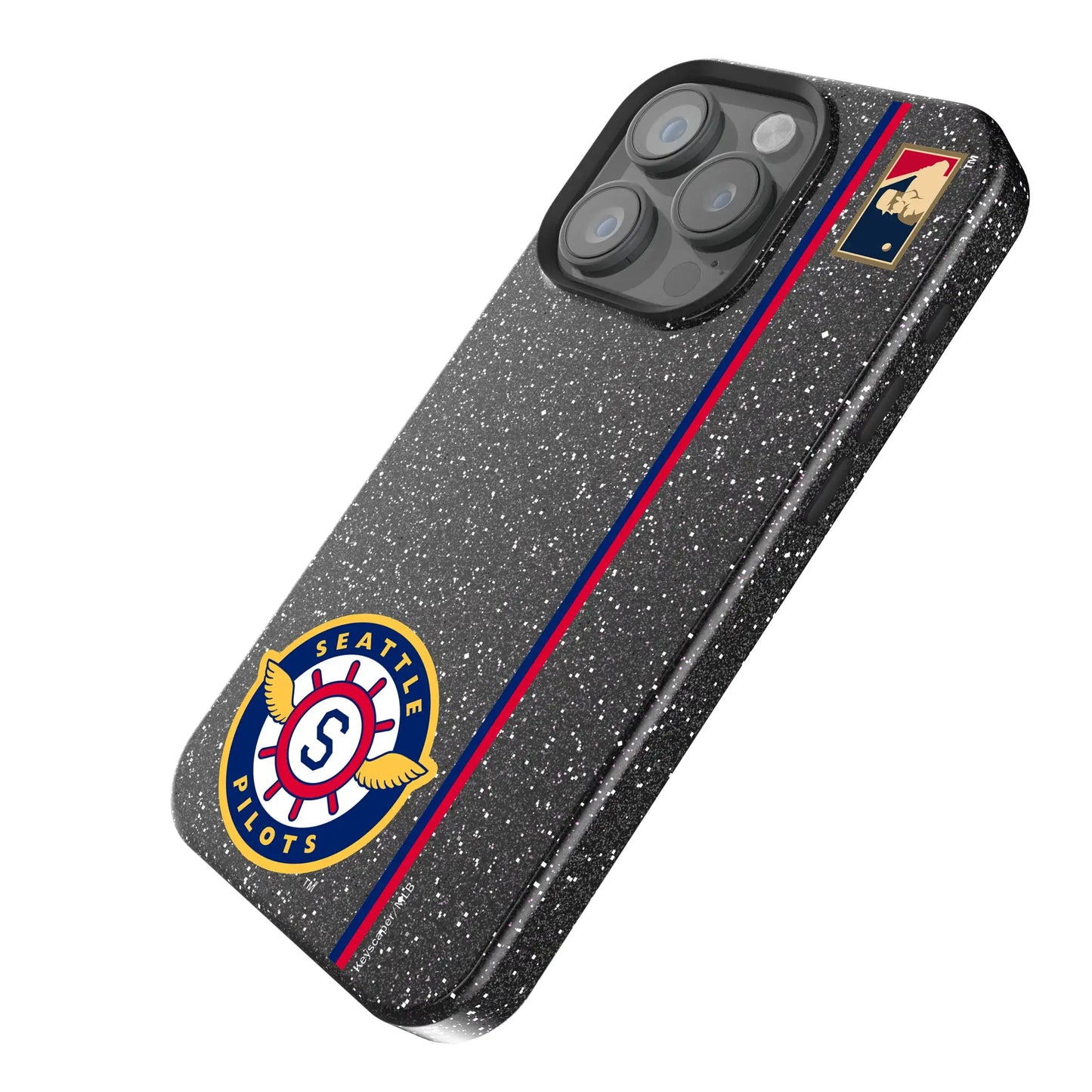 Seattle Pilots 1969 - Cooperstown Collection Sidebar Black Bling Phone Case for Apple iPhone