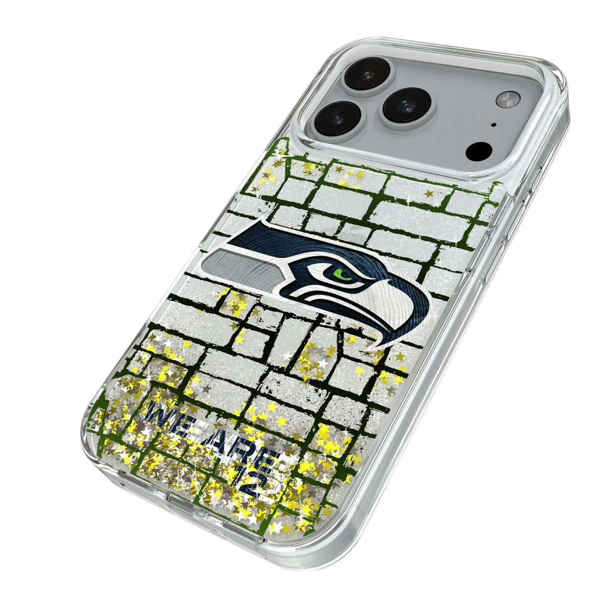 Seattle Seahawks Brick Glitter Phone Case for Apple iPhone