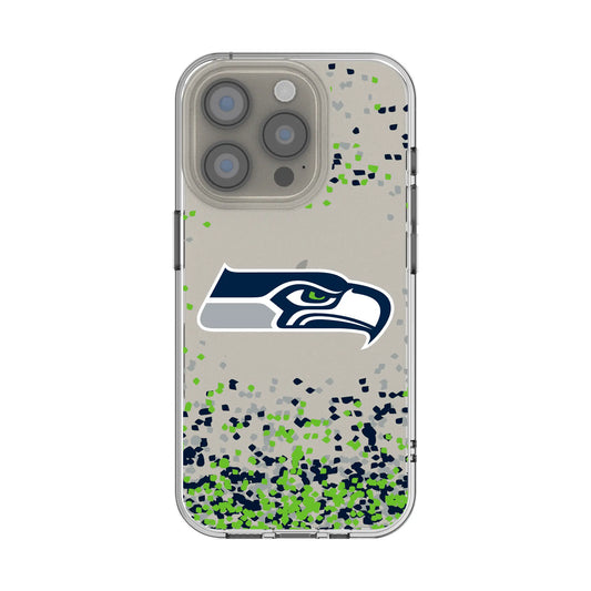 Seattle Seahawks Confetti Clear Phone Case for Apple iPhone