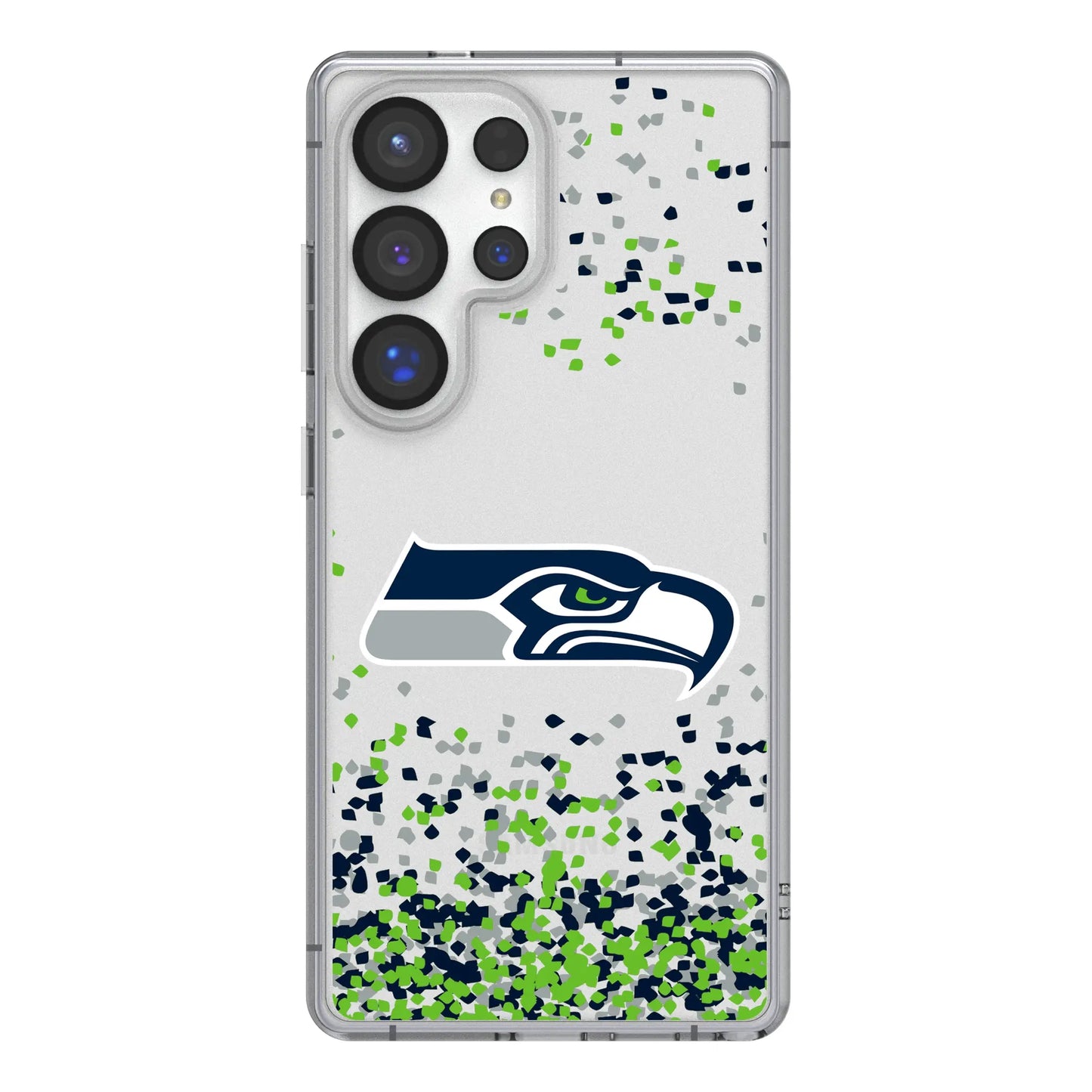 Seattle Seahawks Confetti Clear Phone Case for Samsung Galaxy