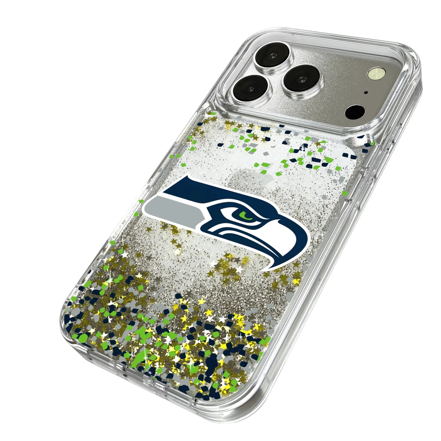 Seattle Seahawks Confetti Glitter Phone Case for Apple iPhone