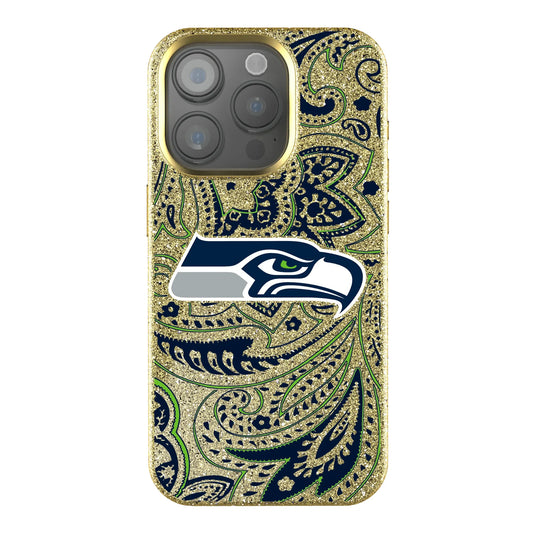 Seattle Seahawks Paisley Bling Phone Case for Apple iPhone