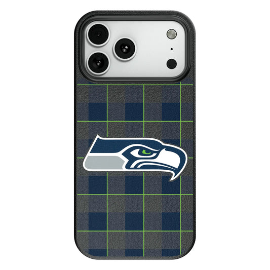 Seattle Seahawks Plaid MagSafe Compatible Phone Case for Apple iPhone