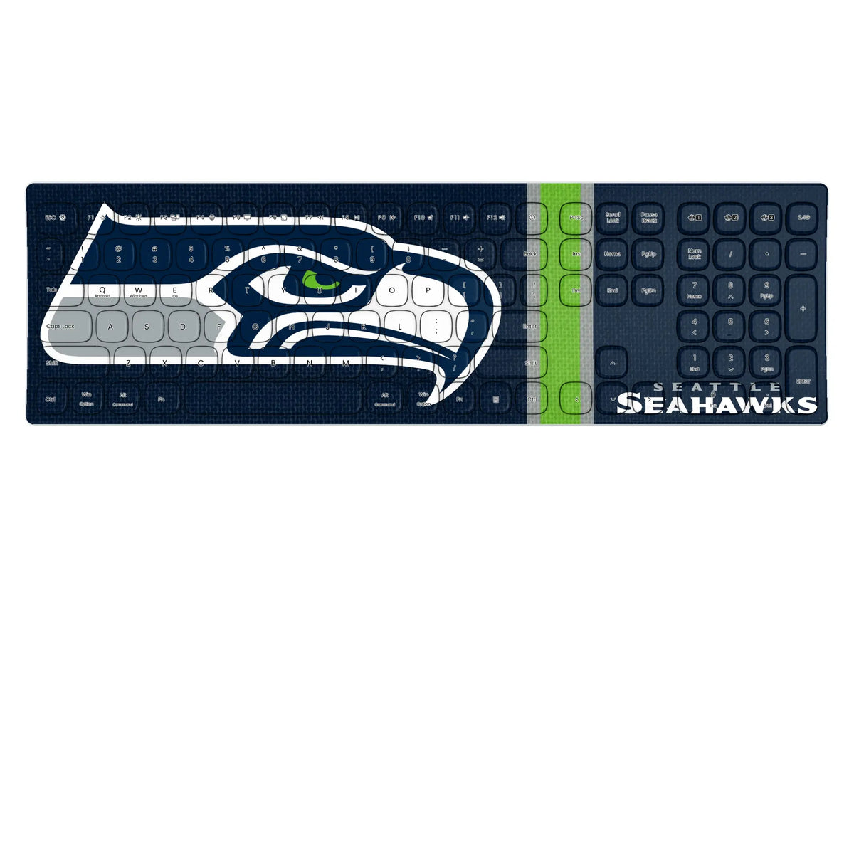 Seattle Seahawks Stripe Curved Wireless Keyboard