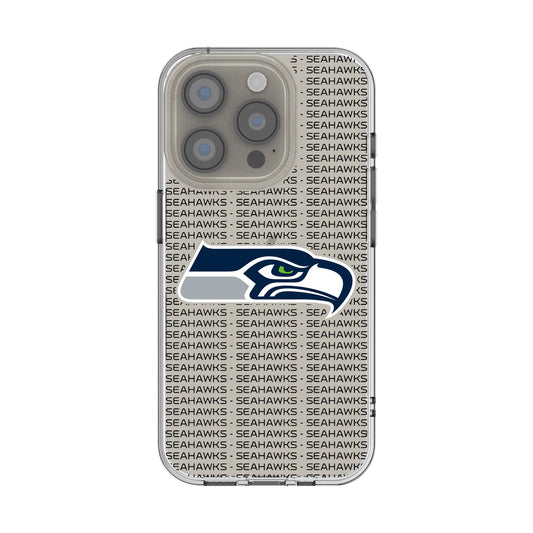 Seattle Seahawks Text Backdrop Clear Phone Case for Apple iPhone
