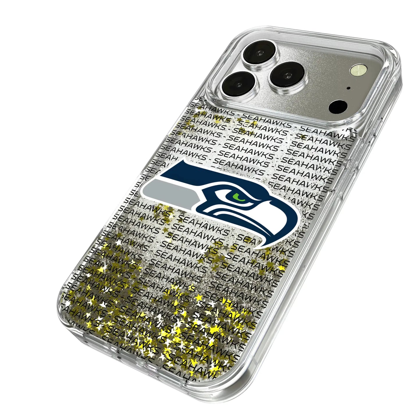 Seattle Seahawks Text Backdrop Glitter Phone Case for Apple iPhone