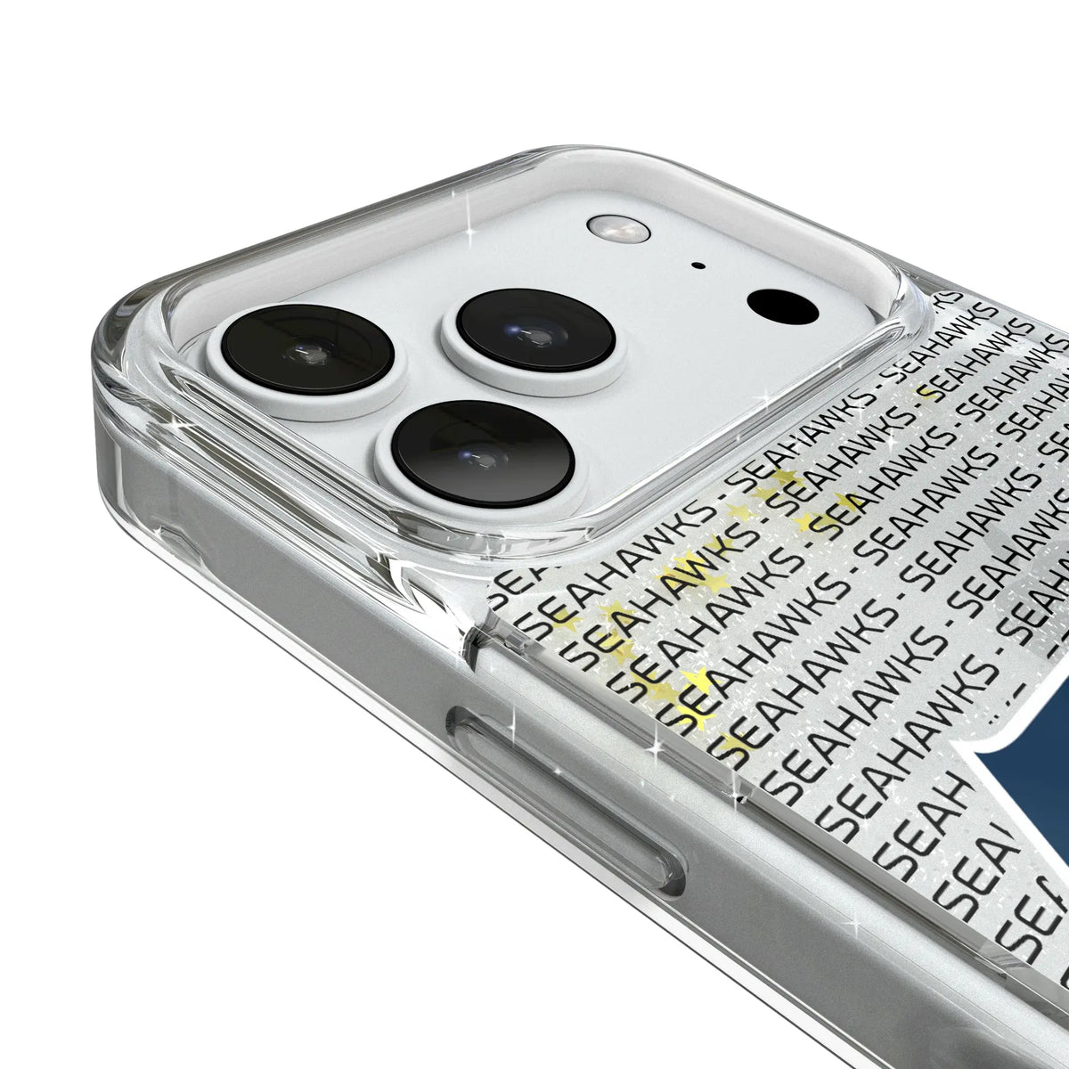Seattle Seahawks Text Backdrop Glitter Phone Case for Apple iPhone