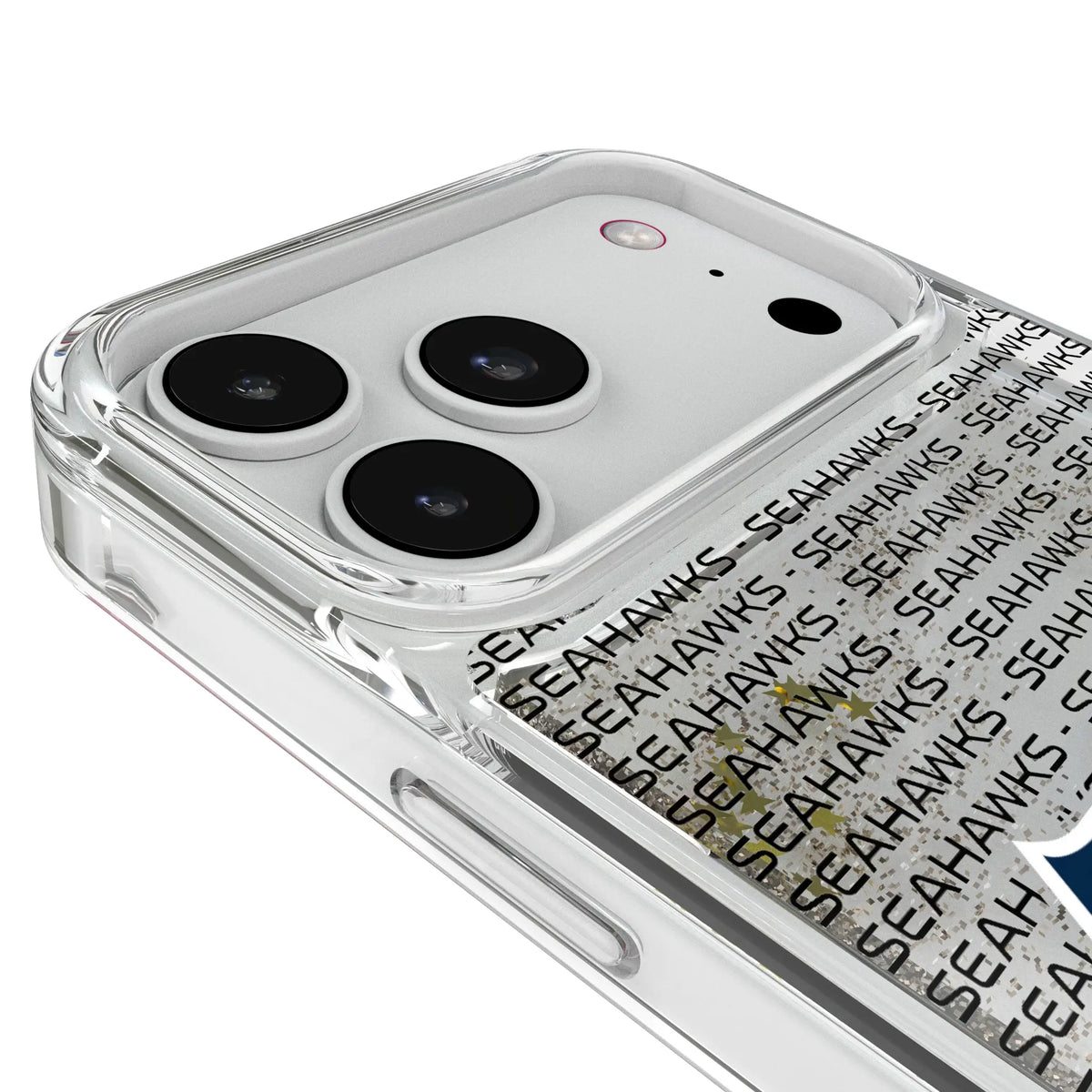 Seattle Seahawks Text Backdrop Glitter Phone Case for Apple iPhone