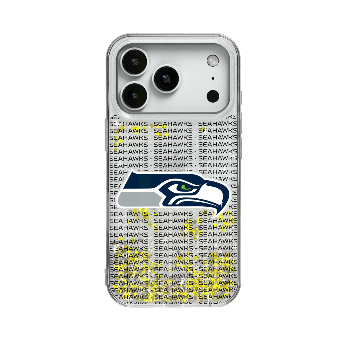 Seattle Seahawks Text Backdrop Glitter Phone Case for Apple iPhone