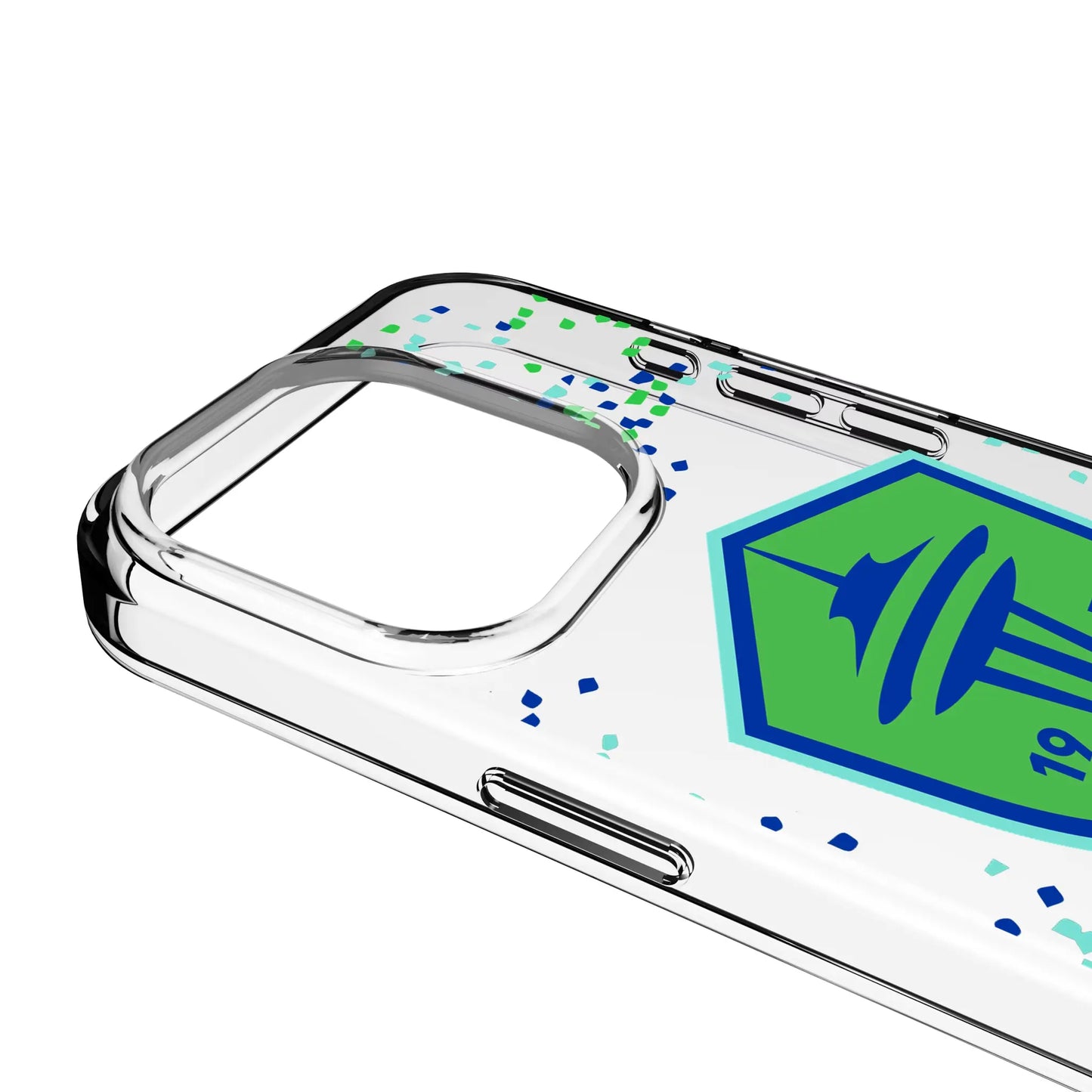Seattle Sounders FC Confetti Clear Phone Case for Apple iPhone