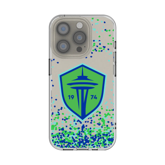 Seattle Sounders FC Confetti Clear Phone Case for Apple iPhone
