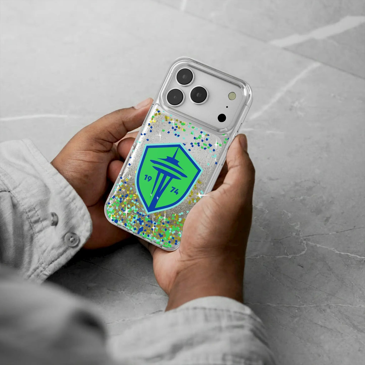 Seattle Sounders FC Confetti Glitter Phone Case for Apple iPhone