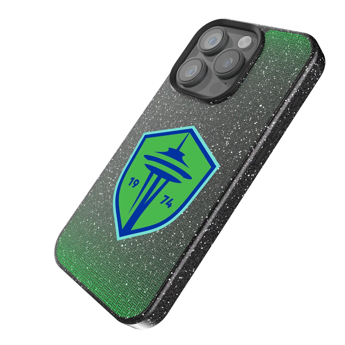 Seattle Sounders FC Linen Black Bling Phone Case for Apple iPhone