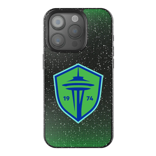 Seattle Sounders FC Linen Black Bling Phone Case for Apple iPhone