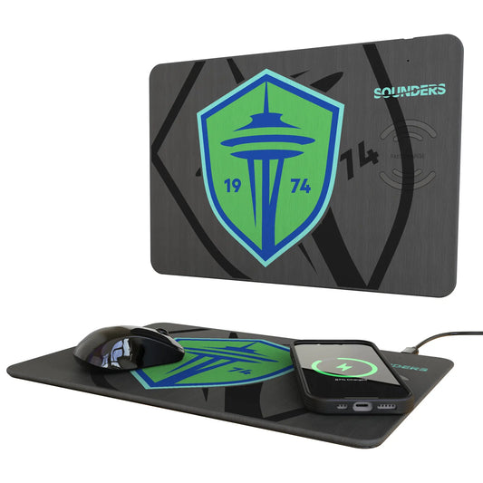 Seattle Sounders FC Monocolor Tilt 15-Watt Wireless Charger and Mouse Pad