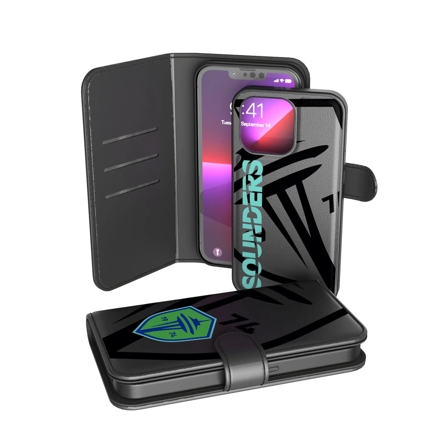 Seattle Sounders FC Monocolor Tilt Wallet Phone Case for Apple iPhone