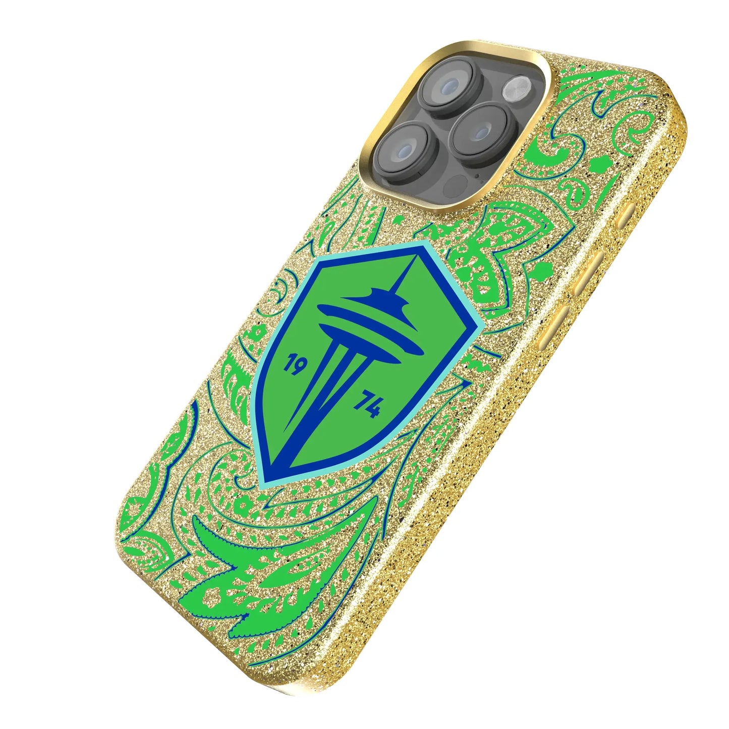 Seattle Sounders FC Paisley Bling Phone Case for Apple iPhone