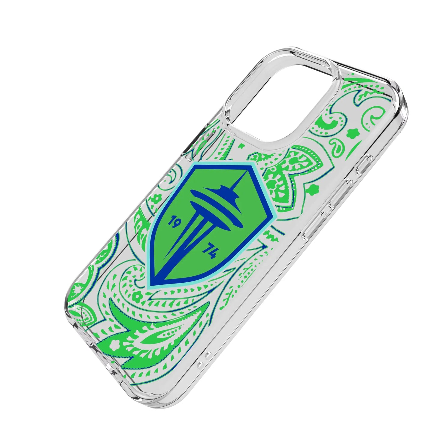 Seattle Sounders FC Paisley Clear Phone Case for Apple iPhone