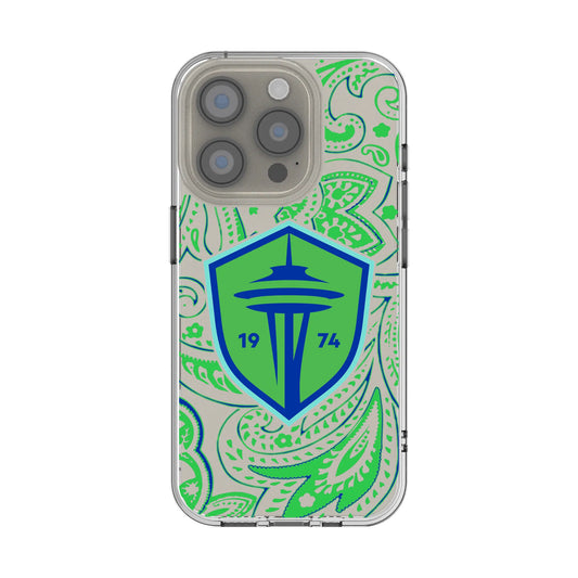 Seattle Sounders FC Paisley Clear Phone Case for Apple iPhone