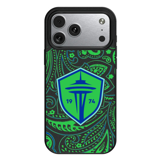 Seattle Sounders FC Paisley MagSafe Compatible Phone Case for Apple iPhone
