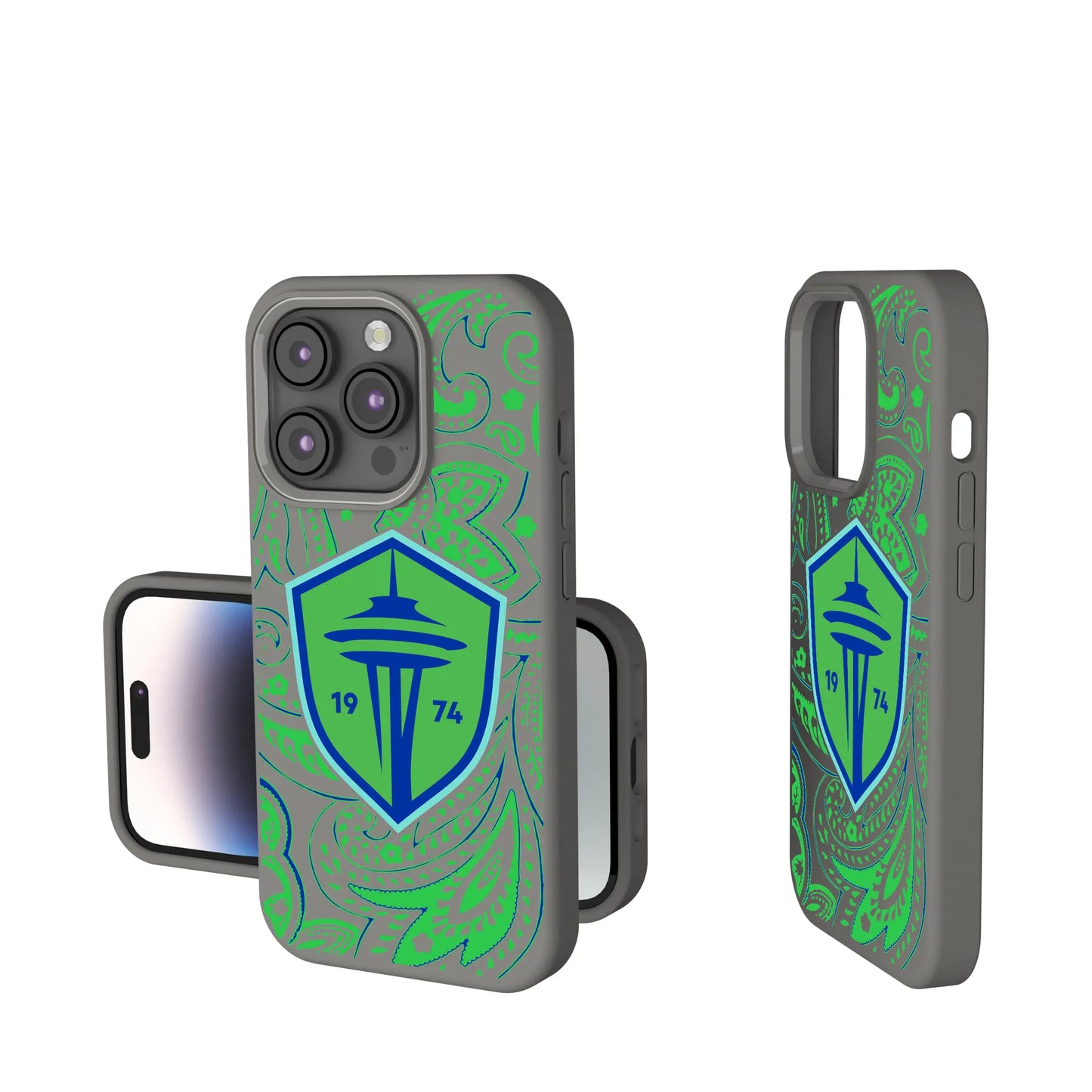 Seattle Sounders FC Paisley Soft Touch Phone Case for Apple iPhone