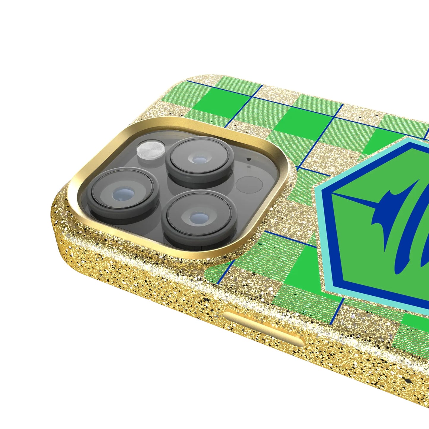 Seattle Sounders FC Plaid Bling Phone Case for Apple iPhone