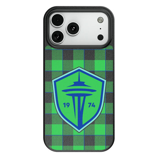 Seattle Sounders FC Plaid MagSafe Compatible Phone Case for Apple iPhone