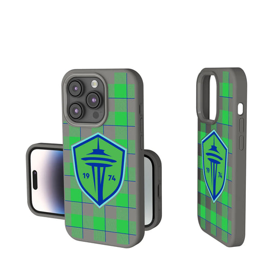 Seattle Sounders FC Plaid Soft Touch Phone Case for Apple iPhone