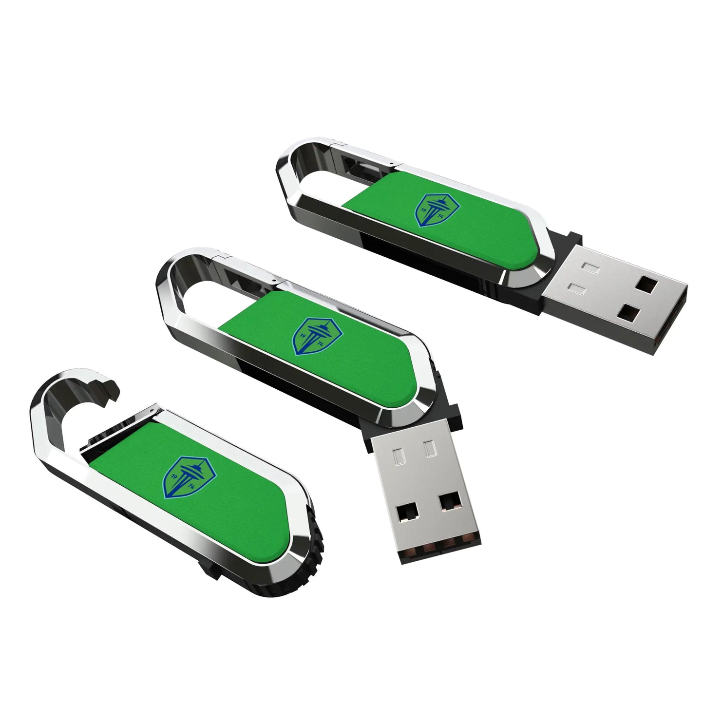 Seattle Sounders FC Solid USB 64GB Clip Style Flash Drive
