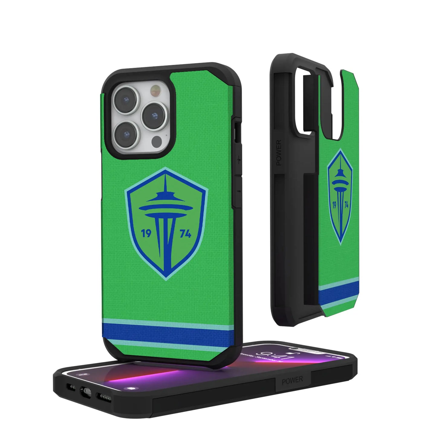 Seattle Sounders FC Stripe Rugged Phone Case for Apple iPhone