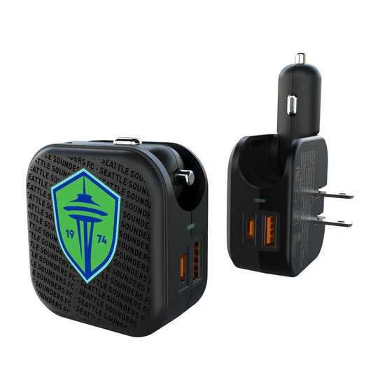 Seattle Sounders FC Text Backdrop 2 in 1 USB A/C Charger