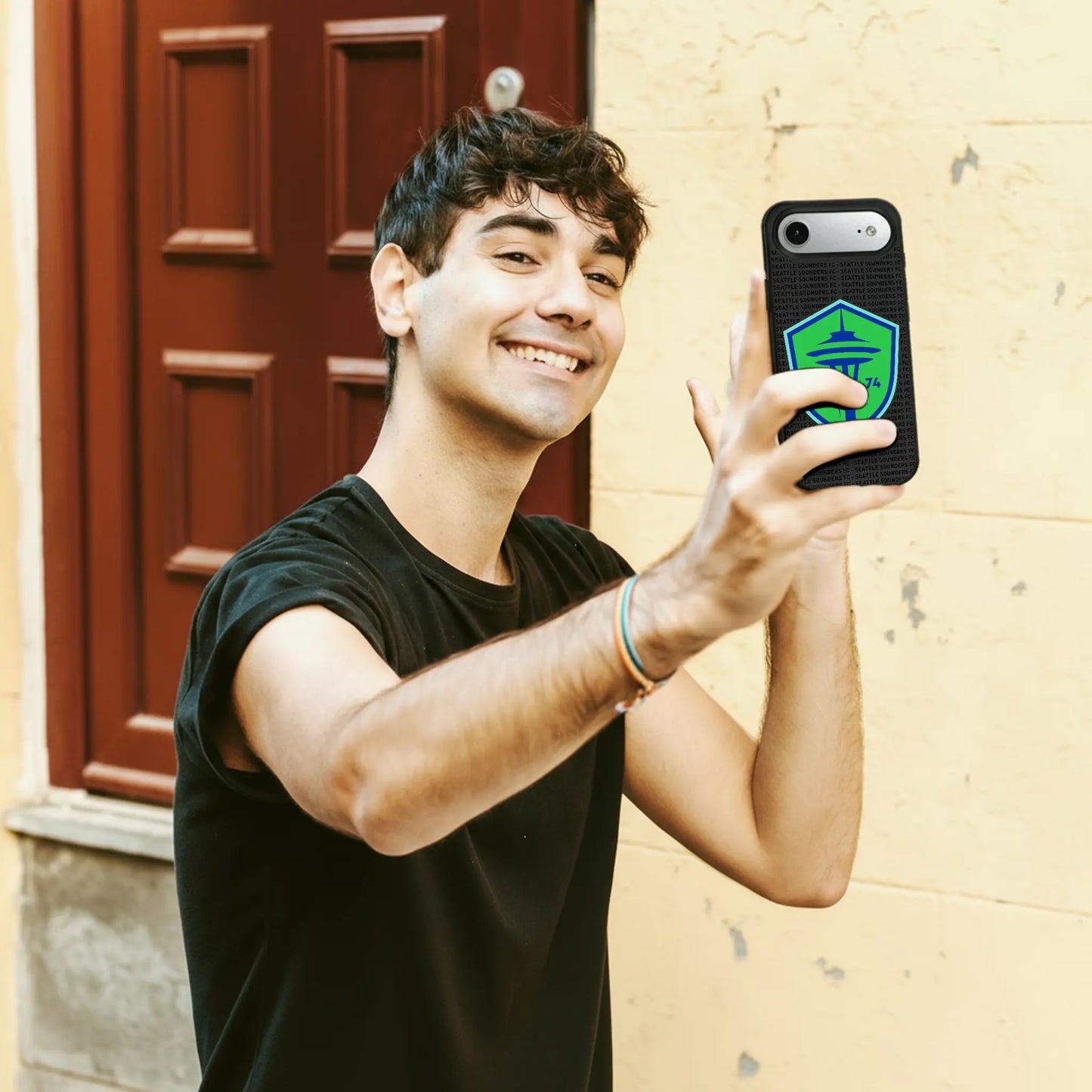 Seattle Sounders FC Text Backdrop MagSafe Compatible Phone Case for Apple iPhone