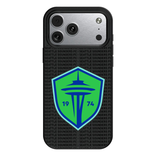 Seattle Sounders FC Text Backdrop MagSafe Compatible Phone Case for Apple iPhone