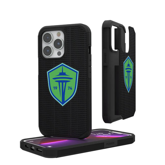 Seattle Sounders FC Text Backdrop Rugged Phone Case for Apple iPhone