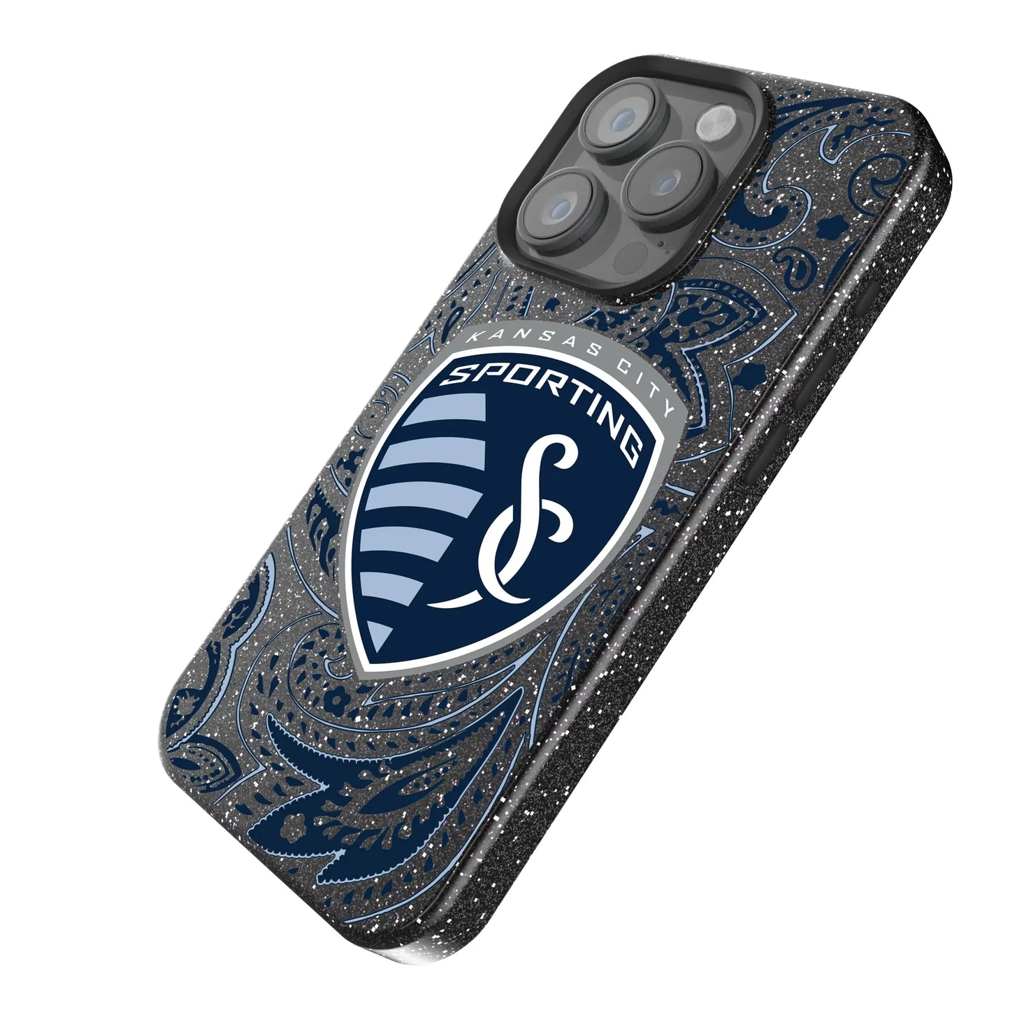 Sporting Kansas City Paisley Black Bling Phone Case for Apple iPhone