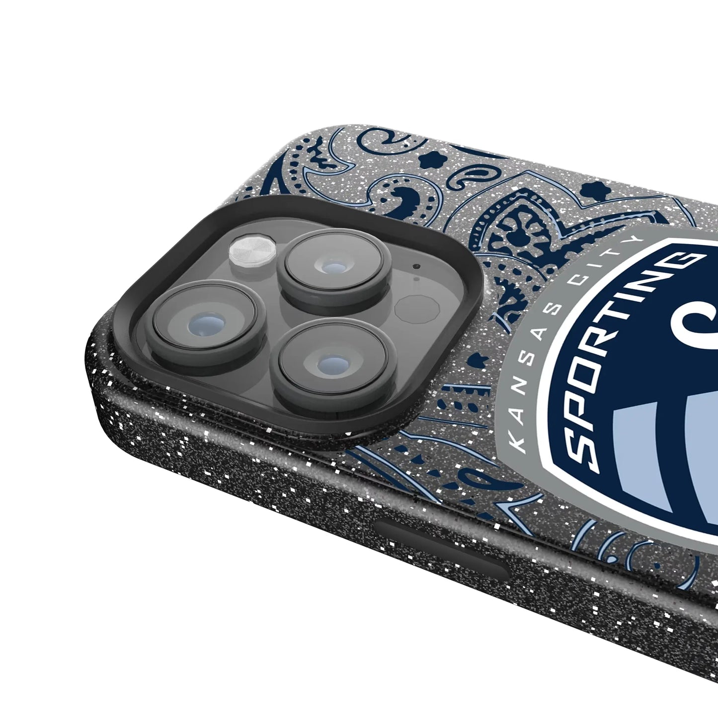 Sporting Kansas City Paisley Black Bling Phone Case for Apple iPhone