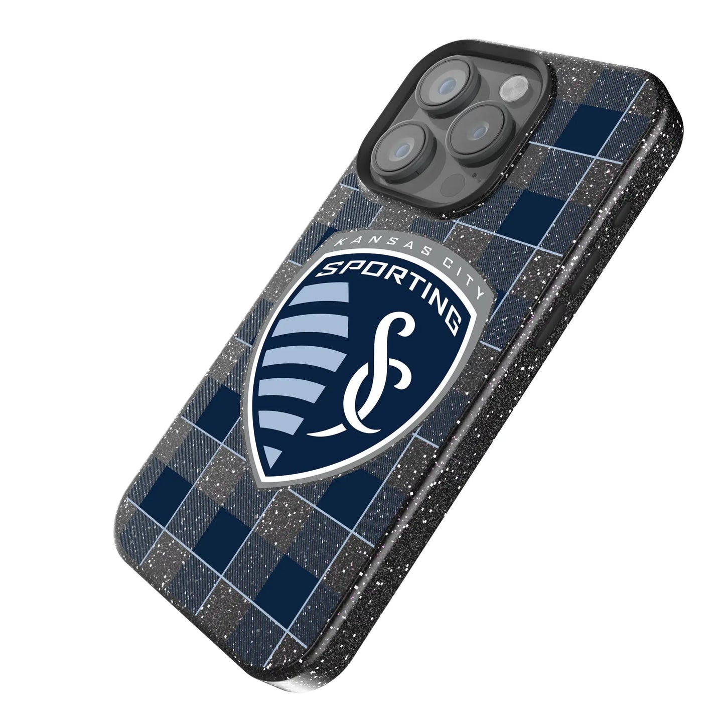 Sporting Kansas City Plaid Black Bling Phone Case for Apple iPhone