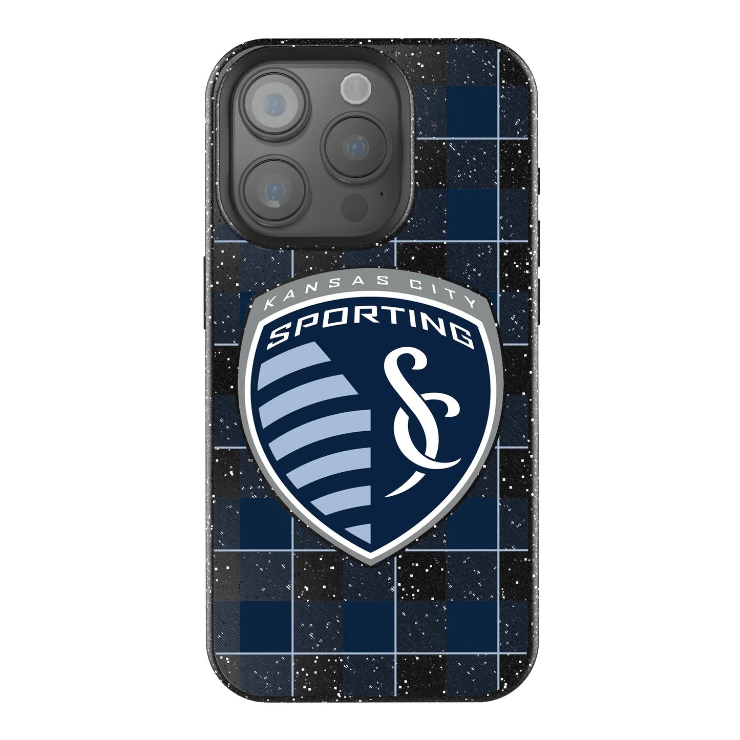 Sporting Kansas City Plaid Black Bling Phone Case for Apple iPhone