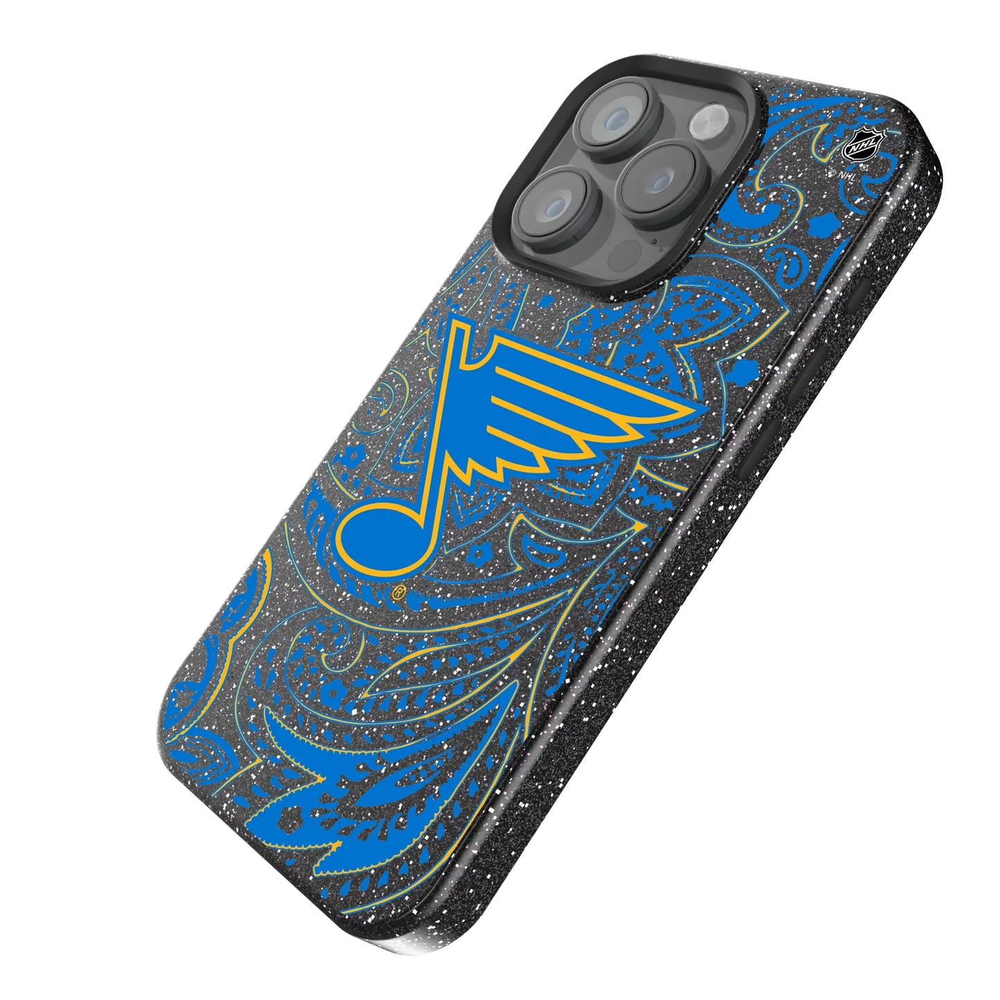 St. Louis Blues Paisley Black Bling Phone Case for Apple iPhone
