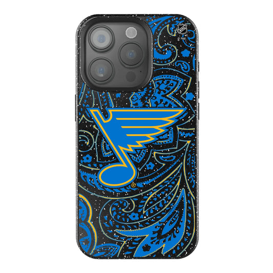 St. Louis Blues Paisley Black Bling Phone Case for Apple iPhone